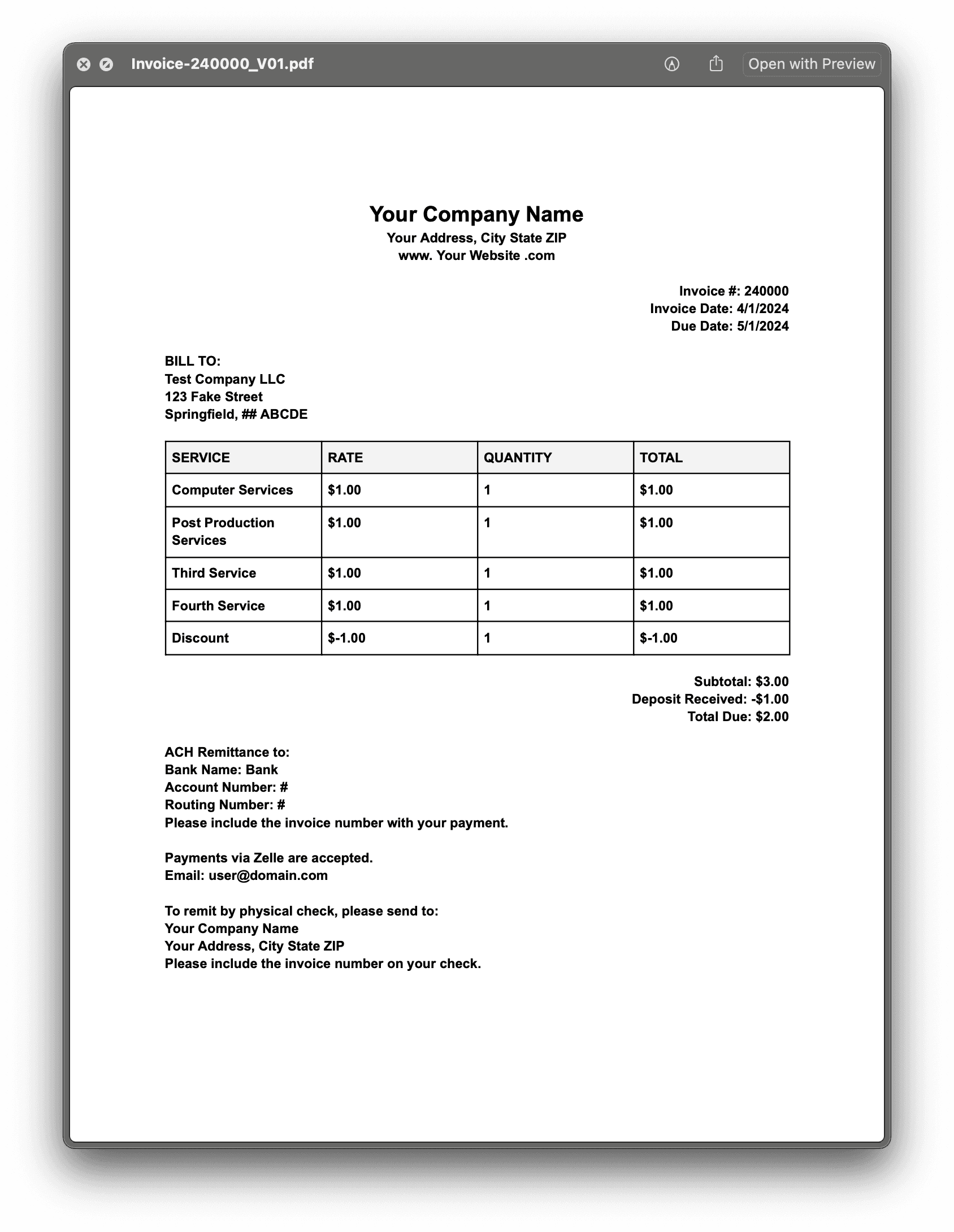 Invoicing